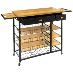 Desserte En Bambou Et Métal Nera 5five -MaisonChic Magasin desserte en bambou et metal nera 5five 1