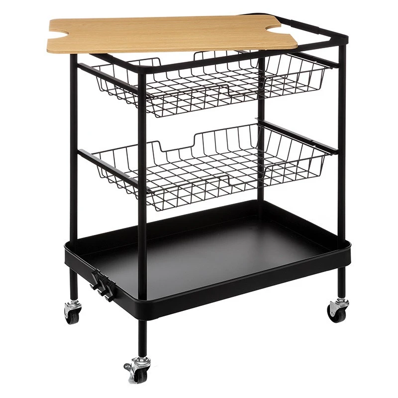 Desserte Paniers Métal Et Planche Amovible 5Five 3 Desserte Paniers Métal Et Planche Amovible 5Five