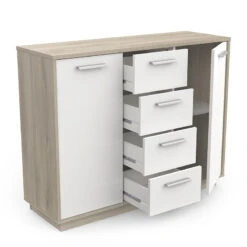 Demeyere Buffet Bas 2 Portes 4 Tiroirs Léo -MaisonChic Magasin enfilade 2 portes 4 tiroirs leo 1 1