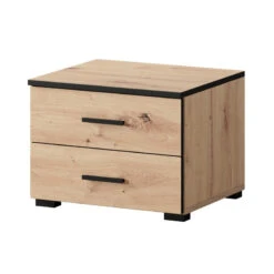 Ensemble De 2 Chevets 2 Tiroirs Nantes Noir Et Bois -MaisonChic Magasin ensemble de 2 chevets 2 tiroirs nantes noir et bois 3