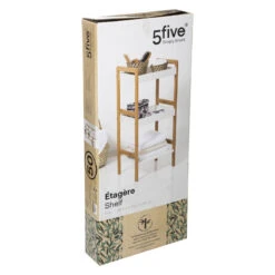 Étagère 3 Niveaux Natureo Blanc 5Five -MaisonChic Magasin etagere 3 niveaux en bambou veritable 1 2