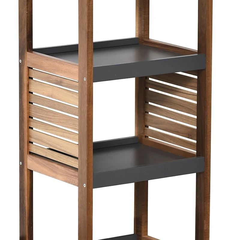 Etagère De Salle De Bain 5 Niveaux H108 Cm En Acacia 4 Etagère De Salle De Bain 5 Niveaux H108 Cm En Acacia – Image 2