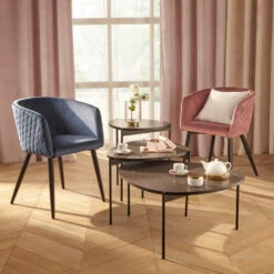 Fauteuil Séjour Marlo Bleu Canard Atmosphera -MaisonChic Magasin fauteuil marlo bleu canard atmosphera 3