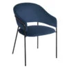 Fauteuil Velours Bleu Siron Atmosphera -MaisonChic Magasin fauteuil velours bleu atmosphera