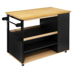 Ilot De Cuisine Noir Et Naturel 5Five -MaisonChic Magasin ilot de cuisine noir et naturel 5five 2