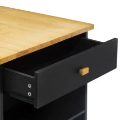 Ilot De Cuisine Noir Et Naturel 5Five -MaisonChic Magasin ilot de cuisine noir et naturel 5five 5