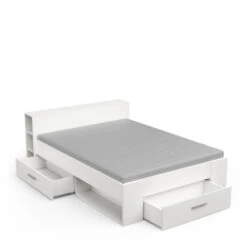 Demeyere Lit 140x190 Cm Pocket Blanc -MaisonChic Magasin lit 2 places polly blanc 3