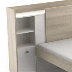 Demeyere Lit 90x190/200 Cm Avec Environnement Life Blanc Et Bois 5 Demeyere Lit 90x190/200 Cm Avec Environnement Life Blanc Et Bois -MaisonChic Magasin lit 90x190 200 cm avec environnement life blanc et bois 1