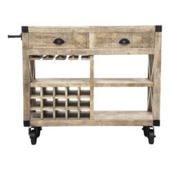 Meuble Bar 2 Tiroirs Sur Roues Silas Atmosphera -MaisonChic Magasin meuble bar 2 tiroirs sur roues silas atmosphera 3