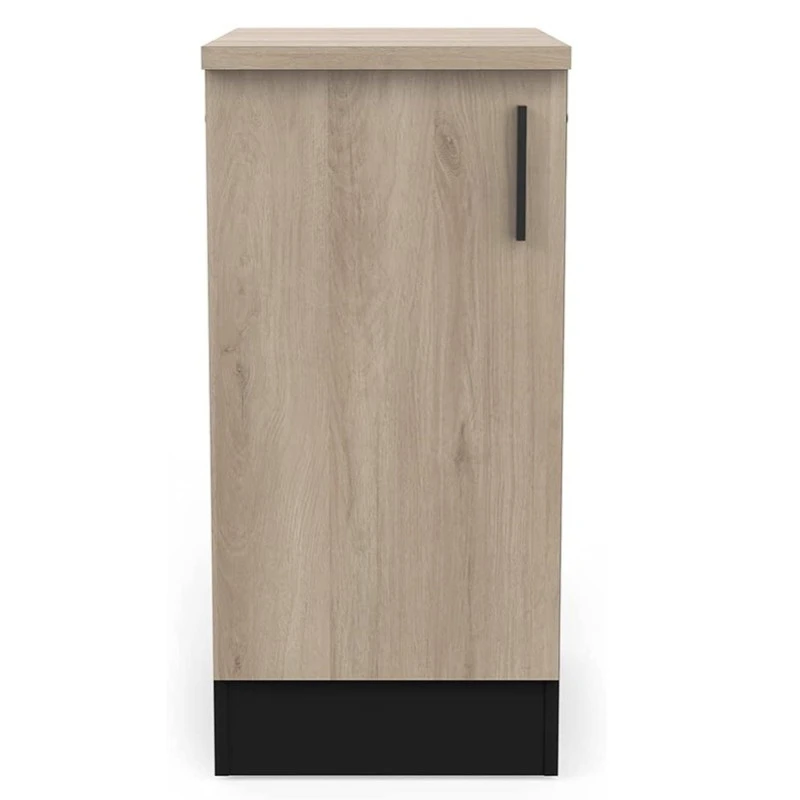Demeyere Meuble Bas 1 Porte 40 Cm Origan Noir Et Bois 4 Demeyere Meuble Bas 1 Porte 40 Cm Origan Noir Et Bois â Image 2