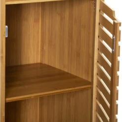 Meuble Bas Salle Bain 1 Porte 1 Niche Bambou Sicela -MaisonChic Magasin meuble bas salle bain 1 porte 1 niche bambou sicela 2