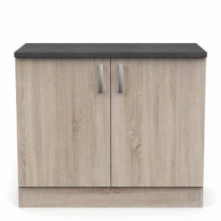 Demeyere Meuble De Cuisine Bas 2 Portes 100cm Paprika -MaisonChic Magasin meuble de cuisine bas 2 portes 100cm paprika 1 5