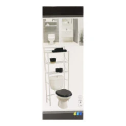 Meuble Dessus WC 3 Tablettes Métal Blanc -MaisonChic Magasin meuble de dessus wc 3 tablettes metal blanc 1
