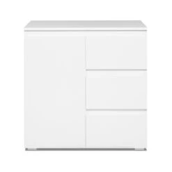 Meuble De Rangement 1 Porte 3 Tiroirs Blanc -MaisonChic Magasin meuble de rangement 1 porte 3 tiroirs blanc image 1 6