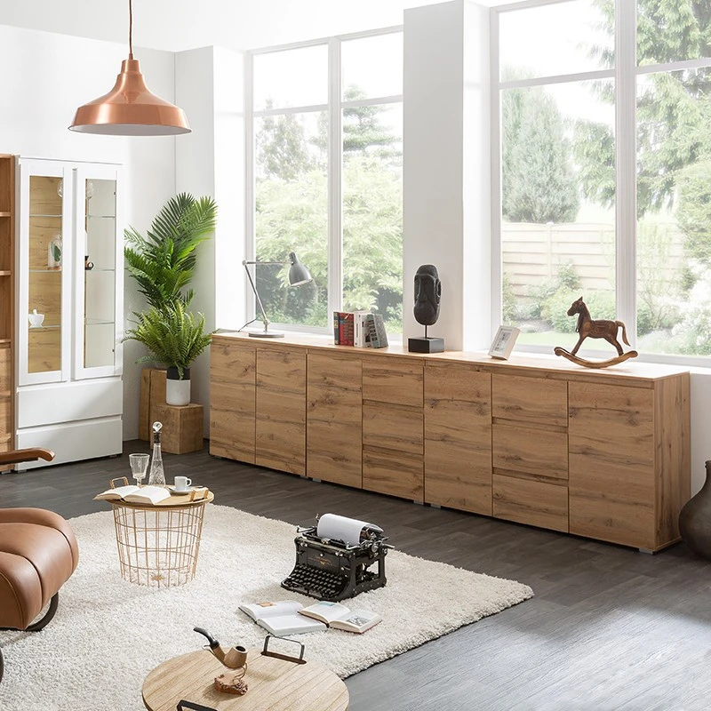 Meuble De Rangement 1 Porte 3 Tiroirs Naturel 4 Meuble De Rangement 1 Porte 3 Tiroirs Naturel – Image 2