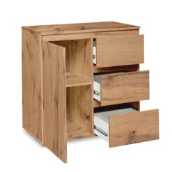 Meuble De Rangement 1 Porte 3 Tiroirs Naturel 11 Meuble De Rangement 1 Porte 3 Tiroirs Naturel -MaisonChic Magasin meuble de rangement 1 porte 3 tiroirs naturel image 2