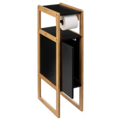 Meuble Dérouleur WC 1 Porte Noir Natureo 5Five -MaisonChic Magasin meuble derouleur wc 1 porte noir natureo 5five 1