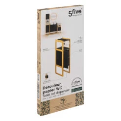 Meuble Dérouleur WC 1 Porte Noir Natureo 5Five -MaisonChic Magasin meuble derouleur wc 1 porte noir natureo 5five 3