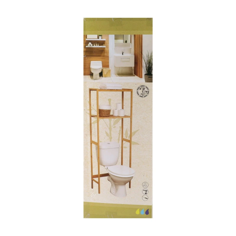 Meuble Dessus WC Bambou 2 étagères 4 Meuble Dessus WC Bambou 2 étagères – Image 2