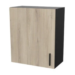 Demeyere Meuble Haut 1 Porte 60 Cm Origan Noir Et Bois