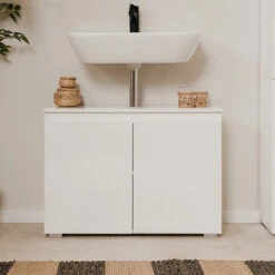 Meuble Sous Vasque 2 Portes Capetown Blanc -MaisonChic Magasin meuble sous vasque 2 portes capetown blanc 3