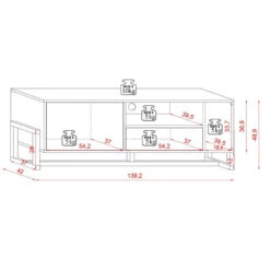 Meuble TV 2 Portes 2 Niches Oslo Blanc -MaisonChic Magasin meuble tv 2 portes 2 niches oslo blanc 5