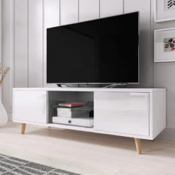 Meuble TV 2 Portes Sweden Blanc