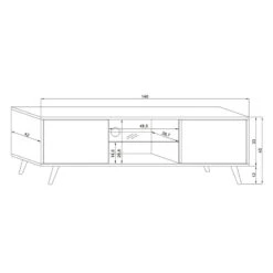 Meuble TV 2 Portes Sweden Blanc -MaisonChic Magasin meuble tv 2 portes sweden blanc 3