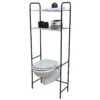 Meuble WC 2 Tablettes Pour Toilettes Noir Et Chrome -MaisonChic Magasin meuble wc 2 tablettes pour toilettes noir chrome