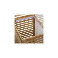 Panier à Linge Double En Bambou Sicela 5Five -MaisonChic Magasin panier a linge double en bambou tissu 2