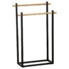 Porte Serviettes Métal Noir 2 Barres Bambou -MaisonChic Magasin porte serviettes metal noir 2 barres bambou