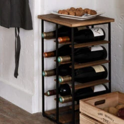 Range Bouteilles En Fer Et Bois Bakos Atmosphera -MaisonChic Magasin range bouteilles en fer et bois bakos atmosphera 1