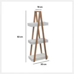 Rangement 3 Niveaux Salle De Bain Natureo Blanc 5 Rangement 3 Niveaux Salle De Bain Natureo Blanc -MaisonChic Magasin rangement 3 niveaux salle bain lea bambou blanc 1