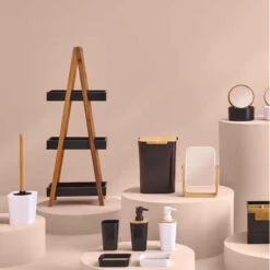 Rangement 3 Niveaux Salle De Bain Natureo Noir -MaisonChic Magasin rangement 3 niveaux salle bain lea noir 1