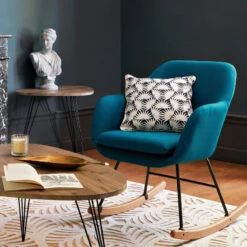 Rocking Chair Pera Bleu Canard Atmosphera -MaisonChic Magasin rocking chair pera bleu canard atmosphera 1
