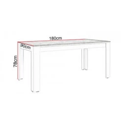 Table à Manger 180cm Blanc Et Gris Béton Gent 7 Table à Manger 180cm Blanc Et Gris Béton Gent -MaisonChic Magasin table a manger 180cm blanc et gris beton gent 2