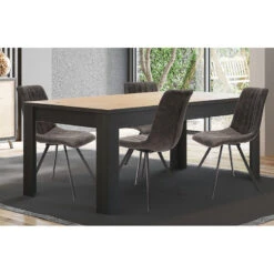 Table à Manger 160 Cm Coloris Noir Et Bois Wiva -MaisonChic Magasin table a manger lodz 160cm 2