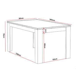 Table à Manger 160 Cm Coloris Noir Et Bois Wiva -MaisonChic Magasin table a manger lodz 160cm 3