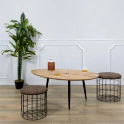 Table Basse Ovale Miller Pieds Métal -MaisonChic Magasin table basse ovale miller pieds metal 2