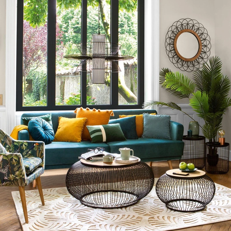 Table Basse X2 Métal Et Bois De Manguier Esther Atmosphera 4 Table Basse X2 Métal Et Bois De Manguier Esther Atmosphera – Image 2