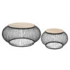 Table Basse X2 Métal Et Bois De Manguier Esther Atmosphera -MaisonChic Magasin table basse x2 en metal et bois de manguier atmosphera