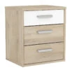 Demeyere Table De Chevet 3 Tiroirs Naturel Et Blanc Santorini -MaisonChic Magasin table de chevet 3 tiroirs naturel et blanc santorini