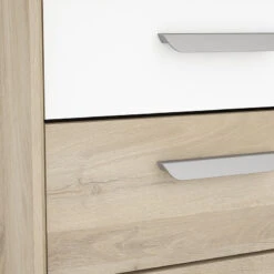 Demeyere Table De Chevet 3 Tiroirs Naturel Et Blanc Santorini -MaisonChic Magasin table de chevet 3 tiroirs naturel et blanc santorini 2