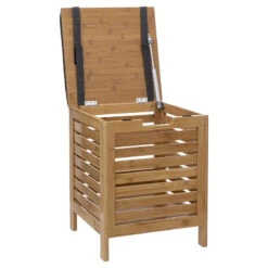 Tabouret Avec Coffre De Rangement Bambou 5Five -MaisonChic Magasin tabouret avec coffre de rangement bambou 5five 1