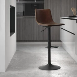 Tabouret De Bar Réglable Trevi PU Brun -MaisonChic Magasin tabouret bar reglable trevi pu brun 1