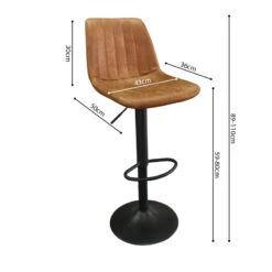 Tabouret De Bar Barcelona PU Cognac -MaisonChic Magasin tabouret de bar barcelona pu cognac 3