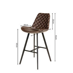 Tabouret De Bar Bas Alicante PU Brun Foncé -MaisonChic Magasin tabouret de bar bas alicante pu brun fonce 3