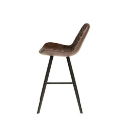 Tabouret De Bar Bas Alicante PU Brun Foncé -MaisonChic Magasin tabouret de bar bas alicante pu brun fonce 4