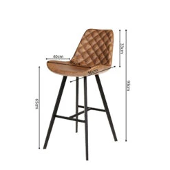 Tabouret De Bar Bas Alicante PU Cognac -MaisonChic Magasin tabouret de bar bas alicante pu cognac 3
