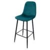Tabouret De Bar En Velours Bleu Canard Pieds Métal Inoui -MaisonChic Magasin tabouret de bar en velours bleu canard pieds metal inoui